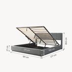 Tweepersoonsbed Tröstiar met matras en LED 180x200 cm antrac, Verzenden, Nieuw