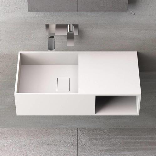 Wastafel Ideavit Solidplan 80x40x20 cm Solid Surface Mat Wit, Doe-het-zelf en Verbouw, Sanitair, Ophalen of Verzenden
