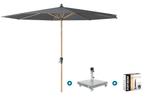 Platinum Riva stokparasol 3 m. rond - Teak antraciet +, Tuin en Terras, Verzenden, Nieuw, Parasolvoet, Kantelbaar