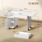 TRUUSK Rolbare Computertafel - Inklapbare Bureau - Met Kast, Verzenden