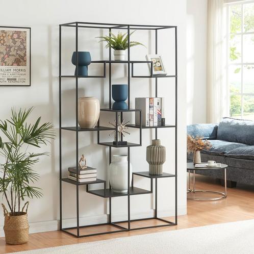 Boekenkast Råde open kast metaal 180x100x35 cm zwart [en.cas, Huis en Inrichting, Kasten | Boekenkasten, Nieuw, Verzenden