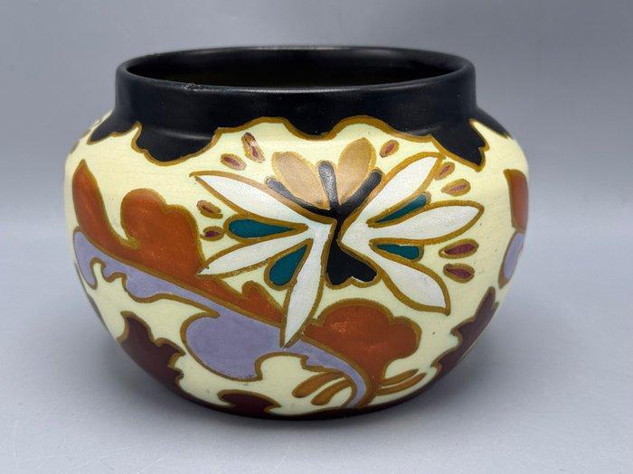 Arnhem plateel - Bloempot - Keramiek - Kleurrijke Art Deco, Antiek en Kunst, Antiek | Glas en Kristal