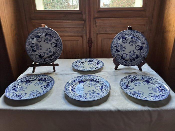 Creil-et-Montereau - Bord (6) - Flora - Aardewerk, Antiek en Kunst, Antiek | Glas en Kristal