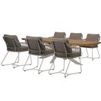 Taranto Lido dining tuinset 240x110xH75 cm 7 delig sand, Tuin en Terras, Tuinsets en Loungesets, Ophalen of Verzenden, Nieuw
