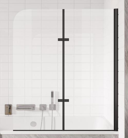 Badwand Austin 120 x 140 cm Zwart Badscherm Draaibaar 5 mm, Doe-het-zelf en Verbouw, Sanitair, Bad, Nieuw, Verzenden