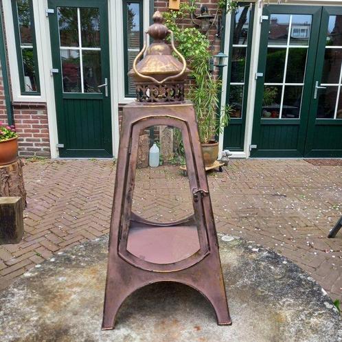 Lantaarn - CANDLE LANTERN - 52 cm - Glas, Metaal, Antiek en Kunst, Kunst | Designobjecten