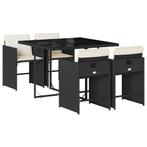 Ruimtebesparende Tuinset - Retourdeal - Beige Rattan met..., 4 zitplaatsen, Kunststof, Nieuw, Ophalen of Verzenden