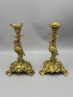 Kandelaar (2) - Brons - Ooievaar kandelaren