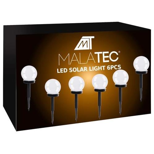 Malatec Solar tuinverlichting set 6 stuks met grondspies op, Tuin en Terras, Buitenverlichting, Ophalen of Verzenden