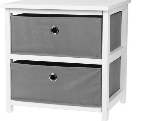 Opbergkastje met 2 lades  MDF (DSS-59193.8) van €27 voor €19, Huis en Inrichting, Kasten | Ladekasten, 1 of 2 laden, 25 tot 50 cm