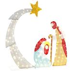 Kerststal met verlichting - Kerstdecoratie - 151 cm - COSTWA, Verzenden, Zo goed als nieuw