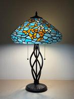 XXL Tiffany stijl tafellamp BLUE BUTTERFLY SCULPTURAL BASE