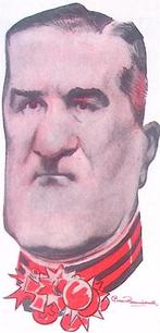 Spotprent met het gezicht van Miklós Horthy (lijst optie), Antiek en Kunst, Verzenden