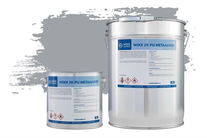 Wixx 2K PU Metaalverf RAL 7040 | Venstergrijs 10L, Doe-het-zelf en Verbouw, Verf, Beits en Lak, Verf, Grijs, Nieuw, 5 tot 10 liter