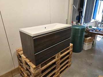 Wiesbaden Badmeubel Sigid 100 x 46 x 58 cm Houtnerf Grijs beschikbaar voor biedingen