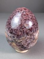 Paars kwartsiet ei Ei - Hoogte: 12 cm - Breedte: 9 cm- 1300, Verzamelen, Mineralen en Fossielen