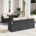 vidaXL Tuin Sofa Set met kussen 6 pcs Zwart 100 x 55 x 73 cm, Verzenden, Nieuw, Rotan