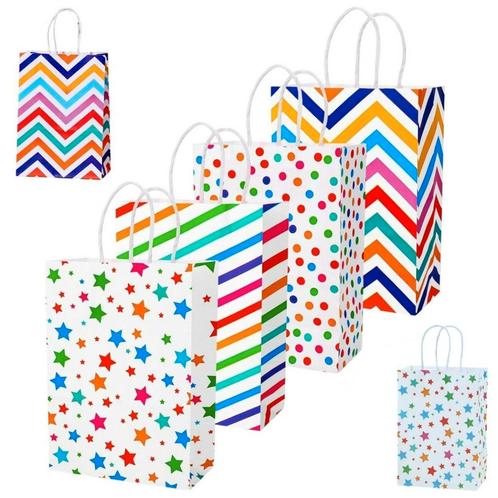 Fako Bijoux® - 24 Papieren Uitdeeltasjes Party - 15x8x21cm -, Diversen, Cadeauverpakkingen, Verzenden