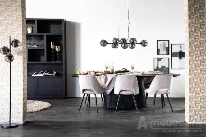 Eettafel Aron ovaal 200x110 - Zwart- 95669 - eettafel, Huis en Inrichting, Tafels | Eettafels, Nieuw, Overige materialen