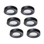 Ledisons LED-opbouwspot set 6 stuks Adria zwart 3W dimbaar, Nieuw