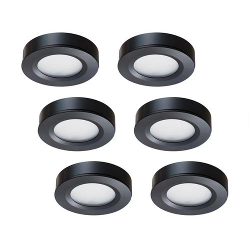 Ledisons LED-opbouwspot set 6 stuks Adria zwart 3W dimbaar, Huis en Inrichting, Lampen | Spots