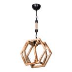 [lux.pro] Hanglamp Cheltenham E27 zwart houtkleurig en jute, Huis en Inrichting, Lampen | Hanglampen, Nieuw, Verzenden
