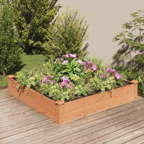 vidaXL Plantenbak verhoogd met voering 120x120x25 cm, Tuin en Terras, Bloempotten, Nieuw, Verzenden