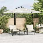 vidaXL Parasol met stalen paal 269x269x235 cm wit, Tuin en Terras, Verzenden, Nieuw, 2 tot 3 meter