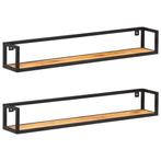 vidaXL Wandschappen 2 st 120 cm massief acaciahout, Huis en Inrichting, Woonaccessoires | Wandplanken en Boekenplanken, Verzenden