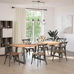 vidaXL Eettafel rechthoekig 280x100x74 cm massief eikenhout, Huis en Inrichting, Tafels | Eettafels, Verzenden, Nieuw