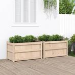 vidaXL Plantenbakken 2 st cm massief grenenhout, Tuin en Terras, Verzenden, Nieuw, 60 tot 100 cm, Hout