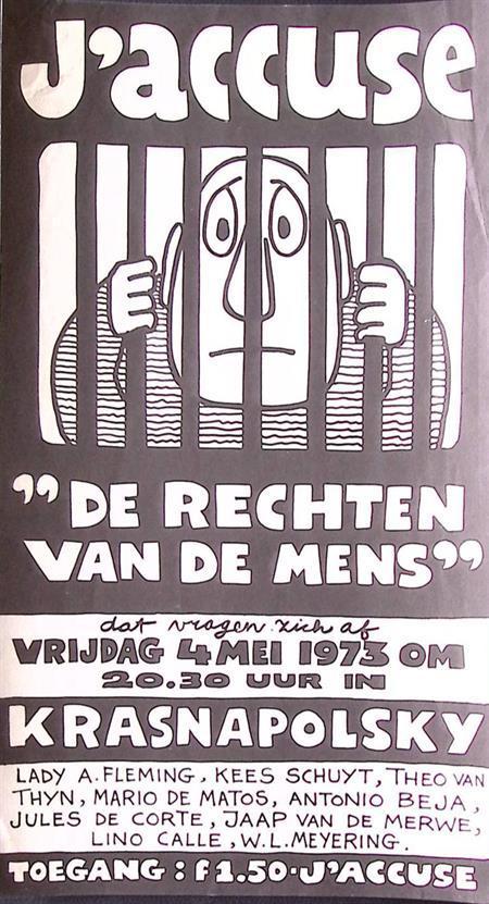 Poster over demonstratie voor mensen rechten bij het Kras..., Verzamelen, Posters, Nieuw, Overige onderwerpen, Met lijst, Verzenden