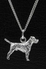 Zilveren Border terrier ketting hanger - groot, Verzenden, Nieuw