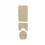 Antislip Badkamermatten Set 3-Delig – Crème 3D Stone Look, Ophalen of Verzenden, Nieuw