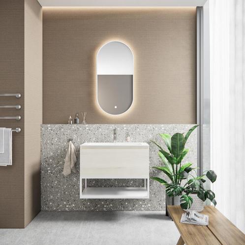 Badkamermeubelset BWS Anubis Frame 60cm 1 Lade Monaco Wit, Doe-het-zelf en Verbouw, Sanitair, Bad, Nieuw, Ophalen of Verzenden