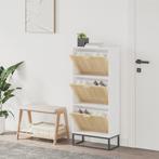 vidaXL Schoenenkast 52x25x120 cm bewerkt hout wit, Verzenden, Nieuw
