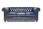 Chesterfield Eco Leather Line – Midnight Blue 3-zits, Huis en Inrichting, Banken | Bankstellen, Overige materialen, Verzenden