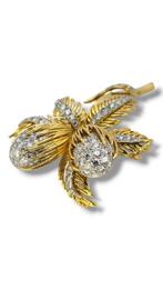 Broche - 18 karaat Geel goud, Vintage 18k Gouden Broche 4,4