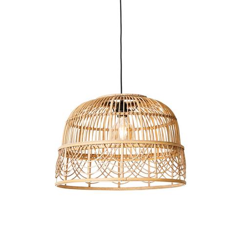 Smart hanglamp rotan 49 cm incl. Wifi G95 - Michelle, Huis en Inrichting, Lampen | Hanglampen, Nieuw, Overige materialen, 75 cm of meer