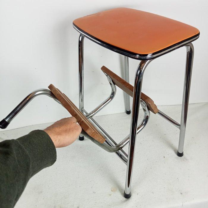 Brabantia - Keukentrapje - Beuken - Jaren 70-oranje, Antiek en Kunst, Kunst | Designobjecten