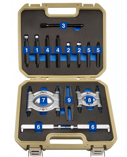 Lagertrekker / gereedschapset - 14-delig - Incl. Koffer, Auto diversen, Autogereedschap, Nieuw, Verzenden