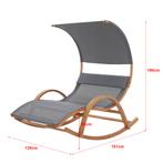 [en.casa] Ligbed schommelstoel Kasos 181x135x190 cm, Tuin en Terras, Verzenden, Nieuw
