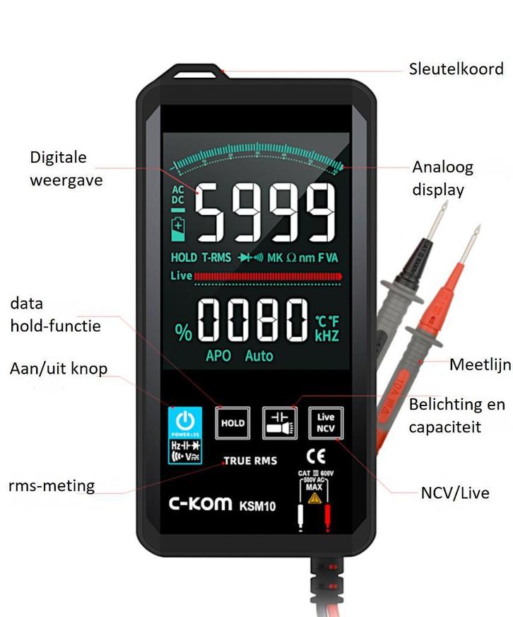 KSM10 Smart Multimeter, Doe-het-zelf en Verbouw, Meetapparatuur, Multimeter, Nieuw, Ophalen of Verzenden
