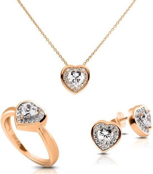 Diamonfire zilveren sieradenset - Maat 16.0 - Ring, Collier,, Sieraden, Tassen en Uiterlijk, Kettingen, Verzenden
