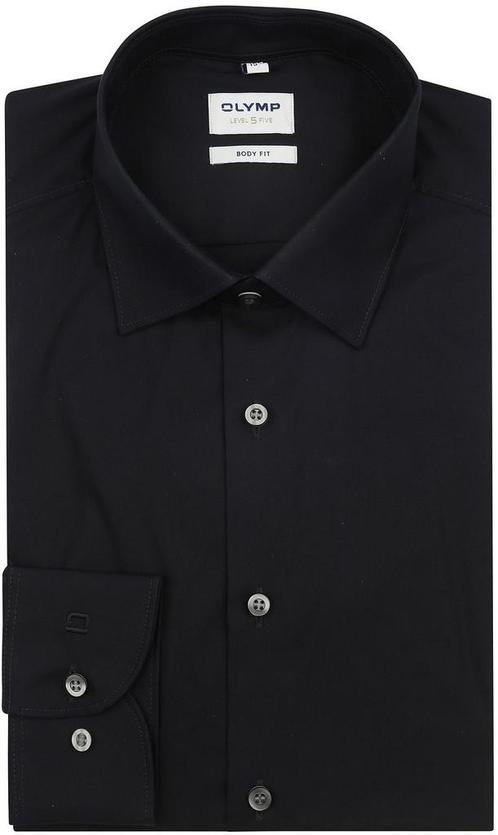 OLYMP Level Five Overhemd Body-Fit Zwart maat 44 Heren, Kleding | Heren, Overhemden, Zwart, Nieuw, Verzenden