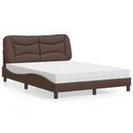 vidaXL Bed met matras Hvar kunstleer bruin 120x200 cm, Overige materialen, Bruin, Verzenden, Nieuw