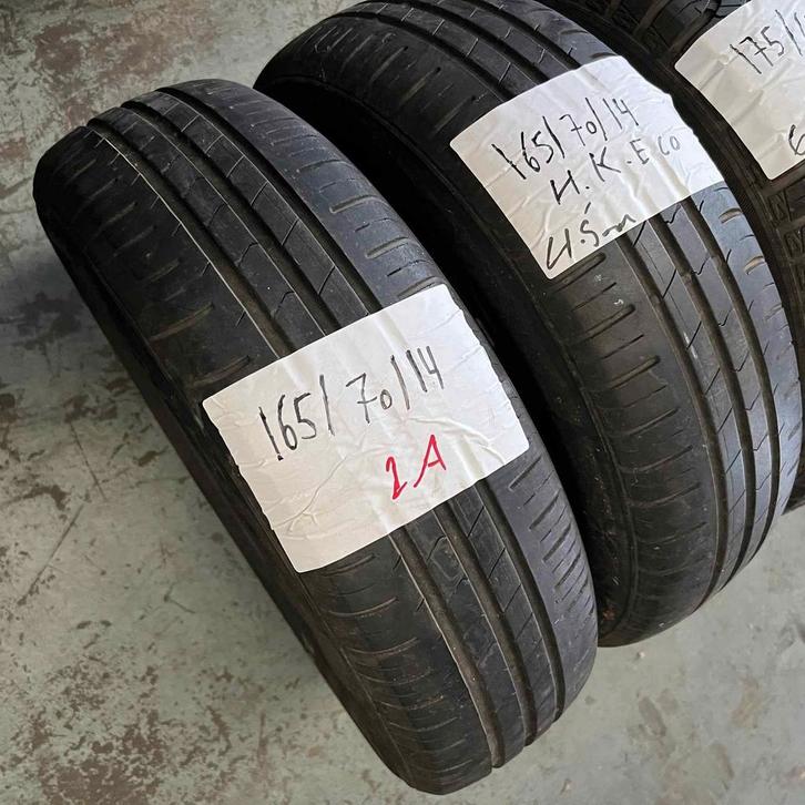 2 x Hankook Kinergy Eco 165-70-14 Zomerbanden 4,5mm, Auto-onderdelen, Banden en Velgen, 14 inch, Zomerbanden, 165 mm, Personenwagen