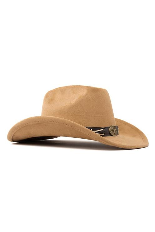 Cowboyhoed Bruin Gevlochten Band Bruine Cowboy Western Hoed, Kleding | Heren, Carnavalskleding en Feestkleding, Nieuw, Overige maten