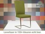 Leren eetkamerstoel Dare - Toledo Apple Green (groen) -, Nieuw, Ophalen of Verzenden, Eén, Industrieel, Modern