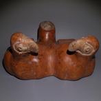 Colima, Mexico Terracotta Zeldzame dubbelevaas Papegaai. 21